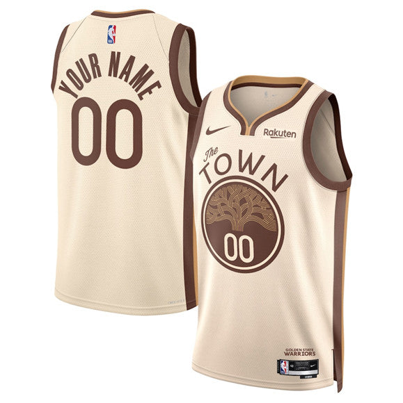 Custom Golden State Warriors tan City Edition jersey