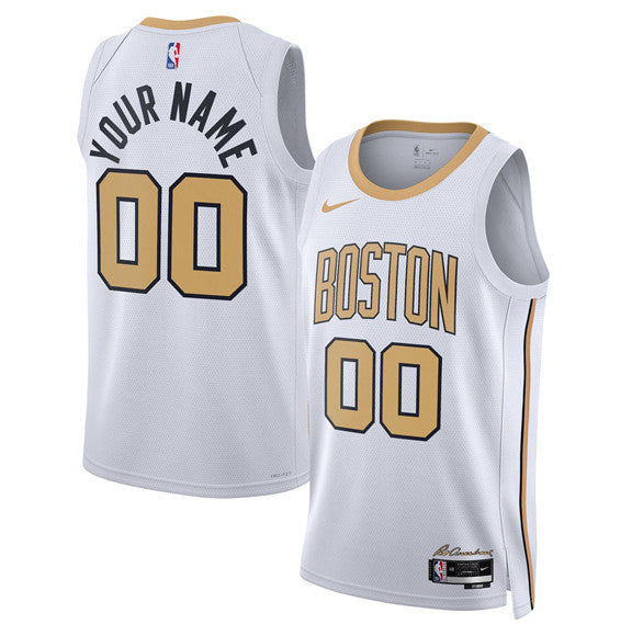 Custom Boston Celtics white City Edition jersey