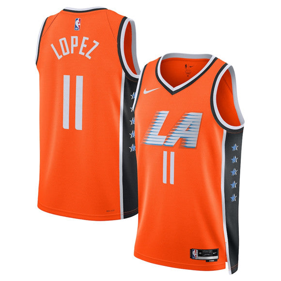 Brook Lopez Los Angeles Clippers orange City Edition jersey