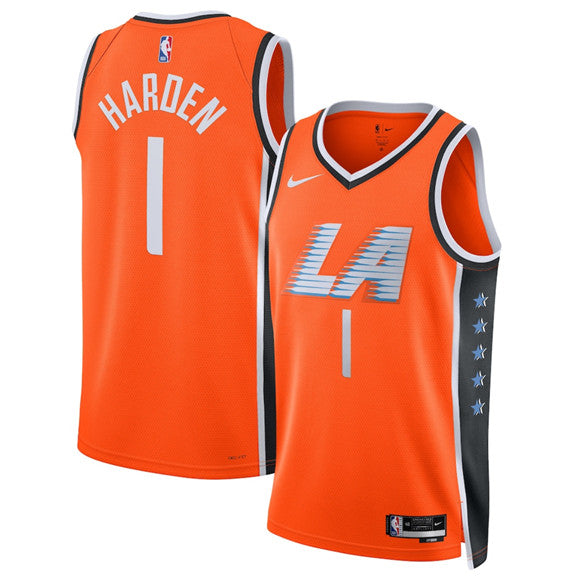 James Harden Los Angeles Clippers orange City Edition jersey