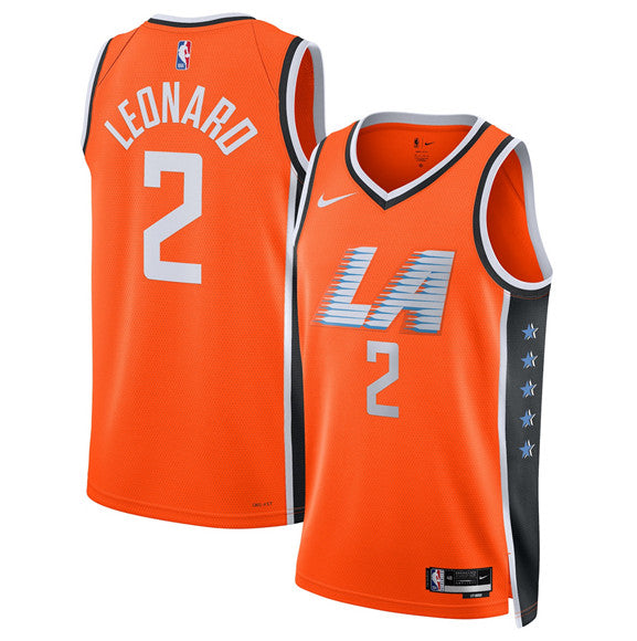 Kawhi Leonard Los Angeles Clippers orange City Edition jersey
