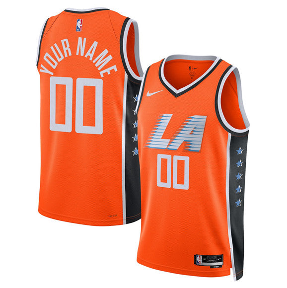 Custom Los Angeles Clippers orange City Edition jersey