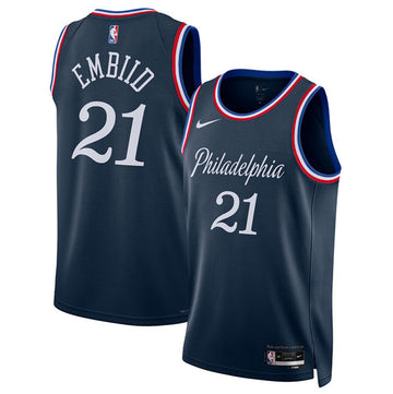 Joel Embiid Philadelphia 76ers navy City Edition jersey