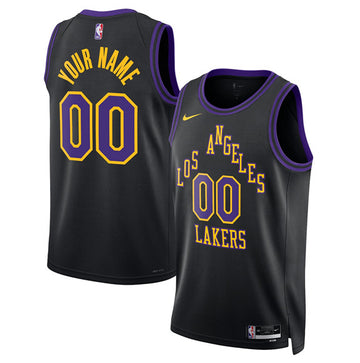 Custom Los Angeles Lakers black City Edition jersey