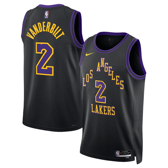 Jarred Vanderbilt Los Angeles Lakers black City Edition jersey