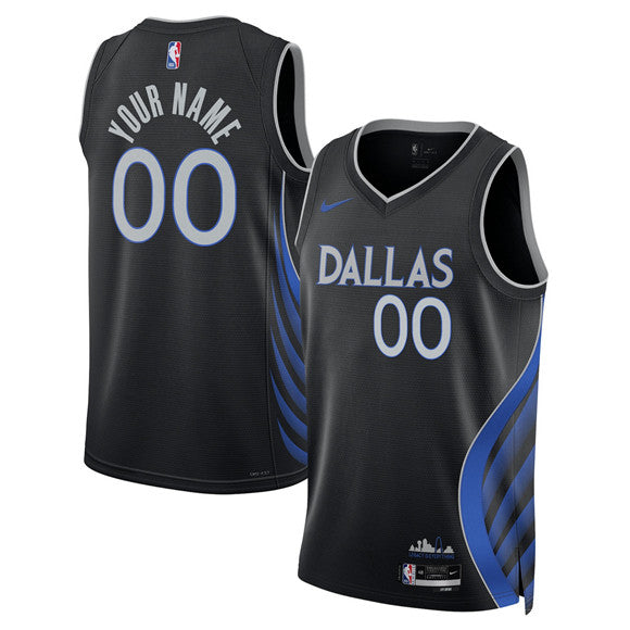 Custom Dallas Mavericks black City Edition jersey