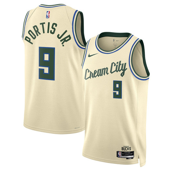 Bobby Portis Milwaukee Bucks cream City Edition jersey