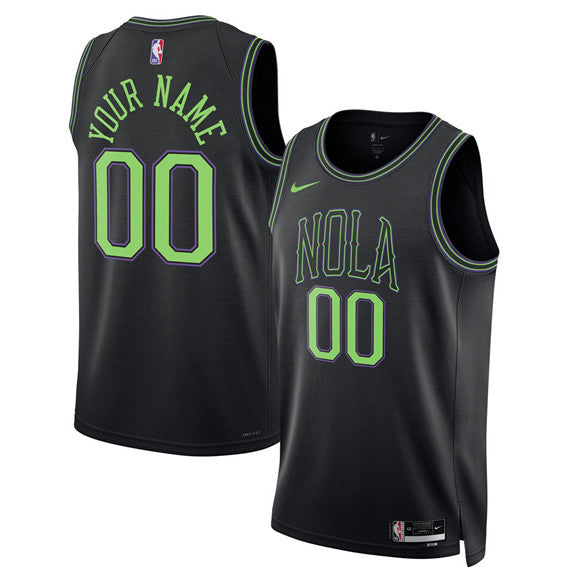 Custom New Orleans Pelicans black jersey
