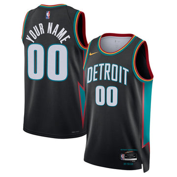 Custom Detroit Pistons black City Edition jersey