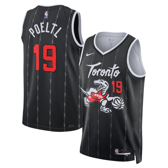 Jakob Poeltl Toronto Raptors black City Edition jersey