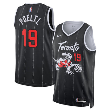 Jakob Poeltl Toronto Raptors black City Edition jersey