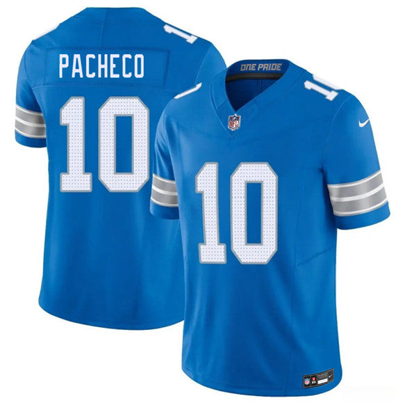 Isiah Pacheco Detroit Lions blue Vapor jersey