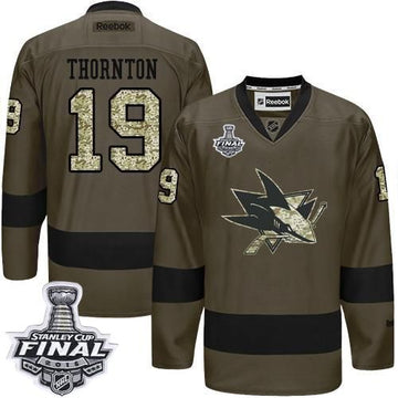 Joe Thornton San Jose Sharks green Salute To Service jersey