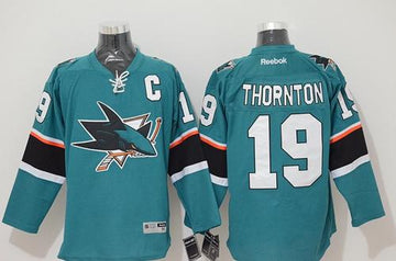 Joe Thornton San Jose Sharks teal jersey