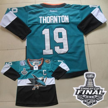 Joe Thornton San Jose Sharks teal-black Stadium Series jersey