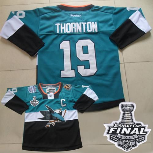 Joe Thornton San Jose Sharks teal-black Stadium Series jersey