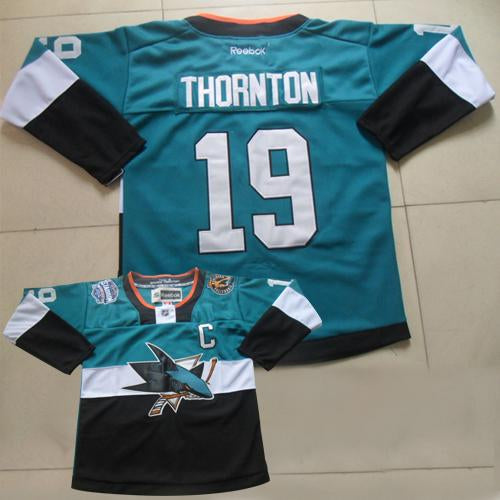 Joe Thornton San Jose Sharks teal-black Stadium Series jersey