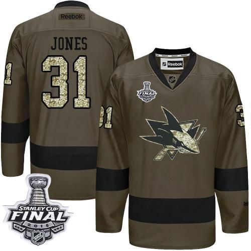 Martin Jones San Jose Sharks green Salute To Service jersey
