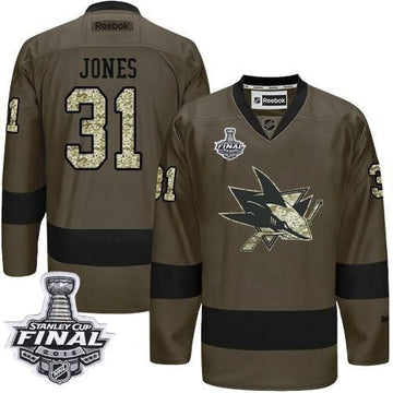 Martin Jones San Jose Sharks green Salute To Service jersey