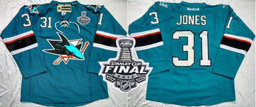 Martin Jones San Jose Sharks teal Home jersey