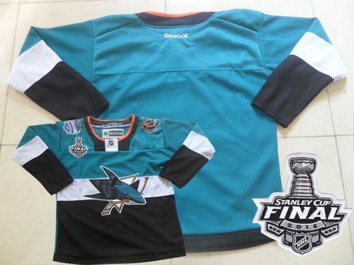 Custom San Jose Sharks teal-black Stadium Series jersey