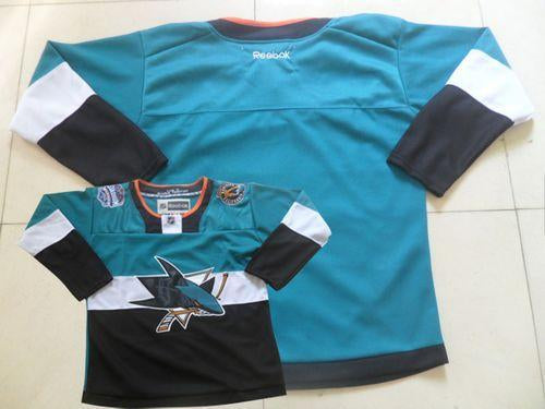 Custom San Jose Sharks teal-black Stadium Series jersey