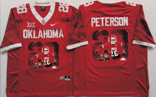 Adrian Peterson Oklahoma Sooners red Fashion jersey