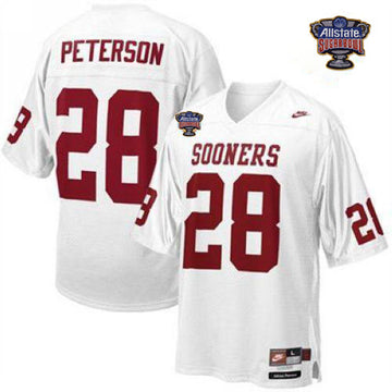 Adrian Peterson Oklahoma Sooners white jersey