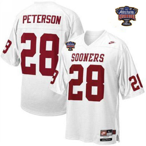 Adrian Peterson Oklahoma Sooners white jersey
