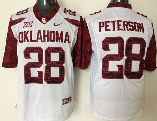 Adrian Peterson Oklahoma Sooners white jersey
