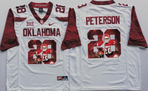 Adrian Peterson Oklahoma Sooners white Fashion jersey