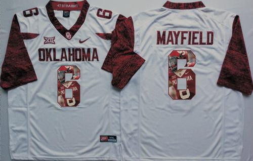 Baker Mayfield Oklahoma Sooners white Fashion jersey
