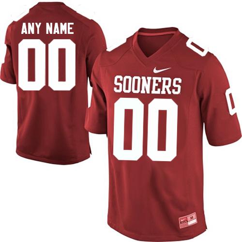 Custom Oklahoma Sooners red Authentic jersey
