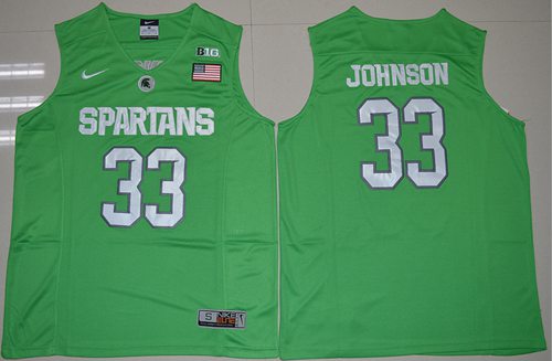 Magic Johnson Apple Michigan State Spartans green Authentic jersey
