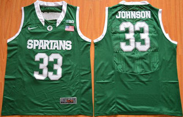 Magic Johnson Michigan State Spartans green Authentic jersey
