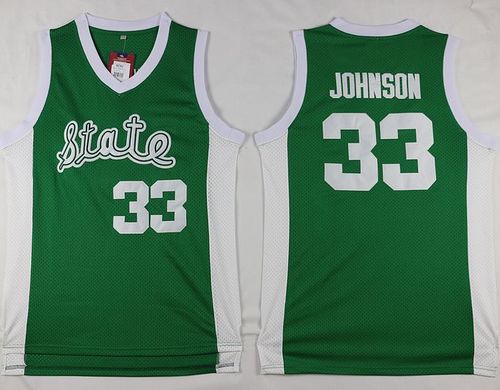 Magic Johnson Michigan State Spartans green Throwback jersey