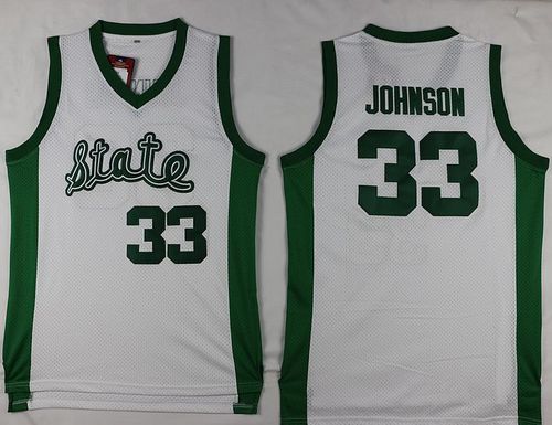 Magic Johnson Michigan State Spartans white Throwback jersey