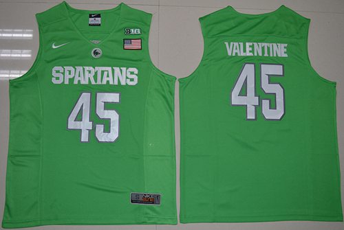 Denzel Valentine Apple Michigan State Spartans green Authentic jersey