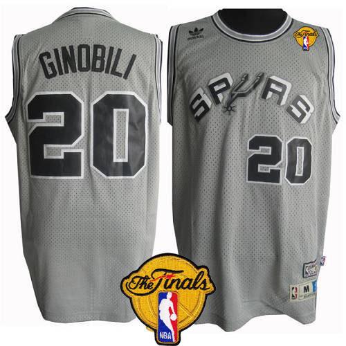 Manu Ginobili San Antonio Spurs grey Throwback jersey