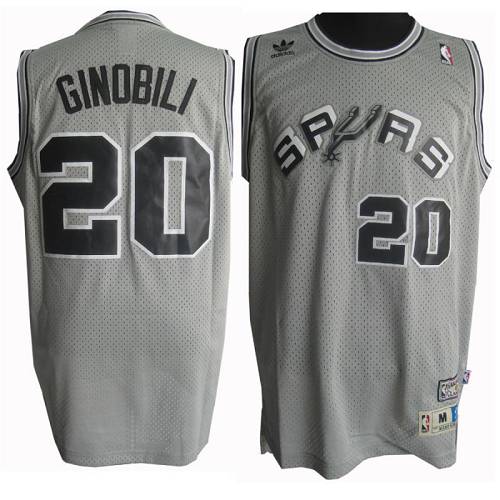 Manu Ginobili San Antonio Spurs grey Throwback jersey