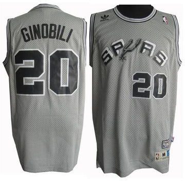 Manu Ginobili San Antonio Spurs grey Throwback jersey
