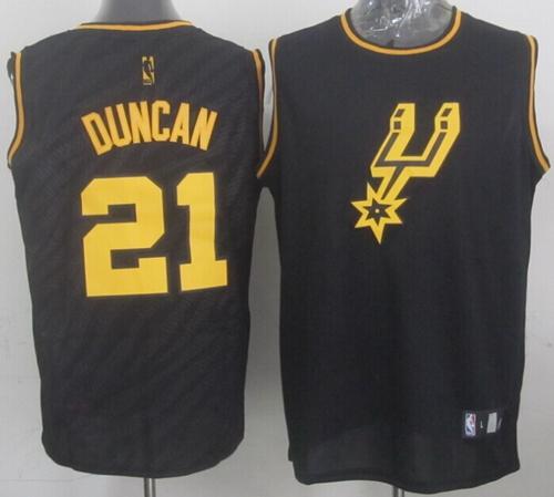 Tim Duncan San Antonio Spurs black Fashion jersey