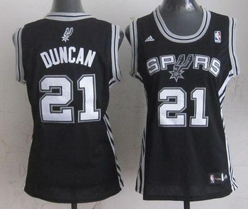 Tim Duncan San Antonio Spurs black Road jersey