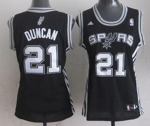 Tim Duncan San Antonio Spurs black Road jersey