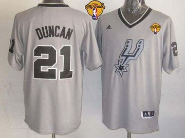 Tim Duncan San Antonio Spurs grey jersey