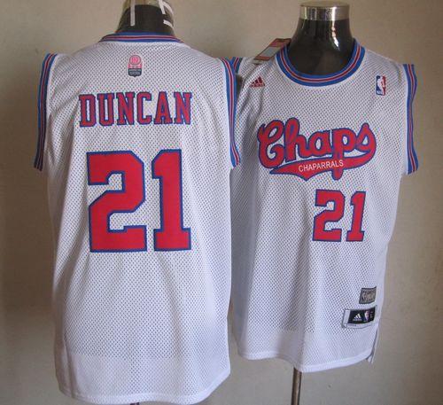 Tim Duncan San Antonio Spurs white Classic jersey