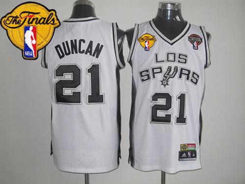 Tim Duncan San Antonio Spurs white jersey