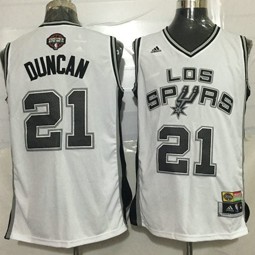 Tim Duncan San Antonio Spurs white jersey