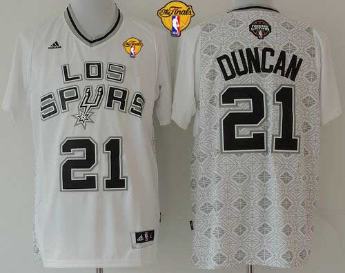 Tim Duncan San Antonio Spurs white jersey