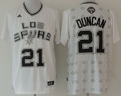 Tim Duncan San Antonio Spurs white jersey